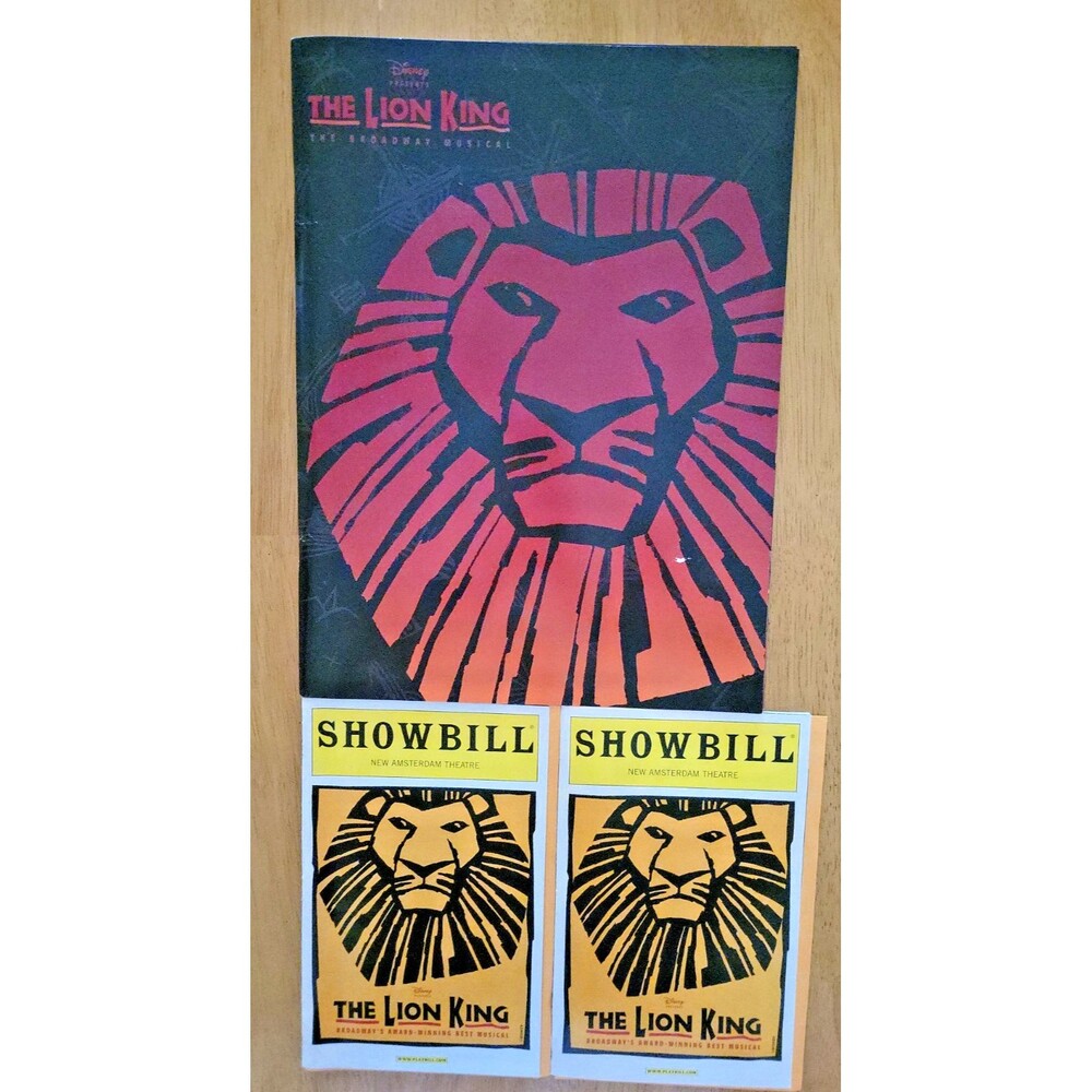 Disney The Lion King Broadway Musical 2001 Program & 2 Show bills New Amsterdam